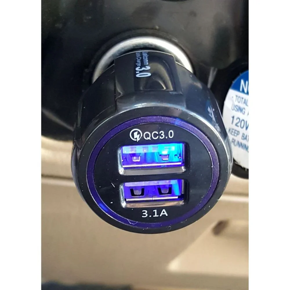 3Pack Dual Port Car Phone Charger QC Quick Charge with Lighted Charging Ports